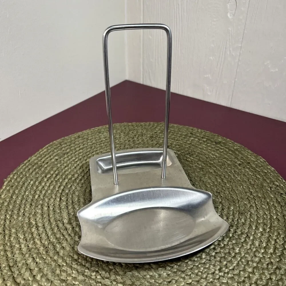 Progressive Sturdy Spoon Ladle Rest with Pot Lid Holder Stainless Steel